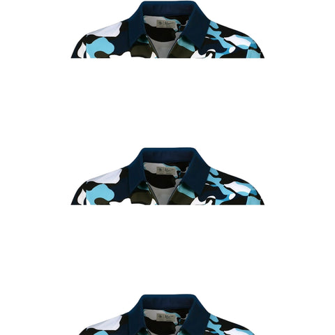 Abstract Printed Poloshirt Damen