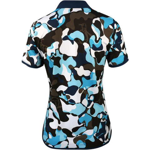 Abstract Printed Poloshirt Damen