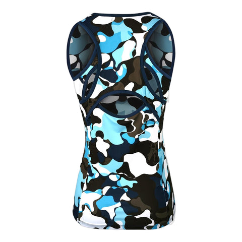 V-Neck Abstract Print Top Damen