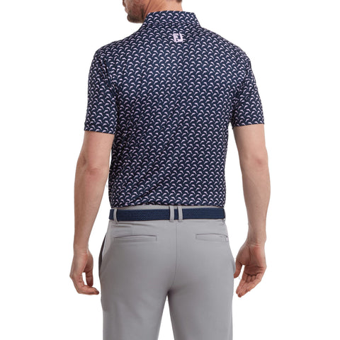 Leaping Dolphins Polo Print Lisle Herren