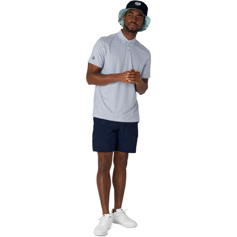 Retro Geo Print Polo Herren