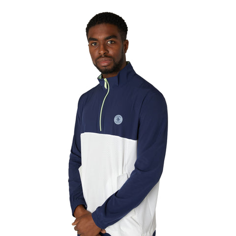 1/4-Zip Lightweight Colour Block Wind-Sweater Herren