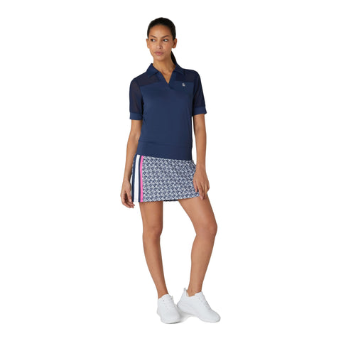 1/2-Sleeve Mesh Blocked Polo Damen