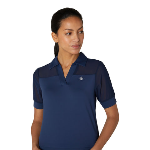 1/2-Sleeve Mesh Blocked Polo Damen