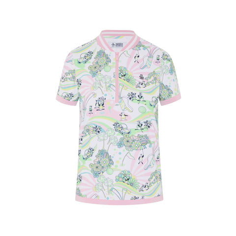 Groovy Pete Printed Zip Polo Damen