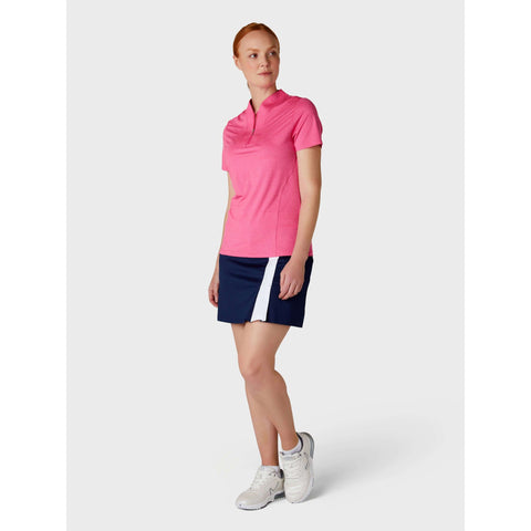 Short Sleeve Tonal Heather Polo Damen