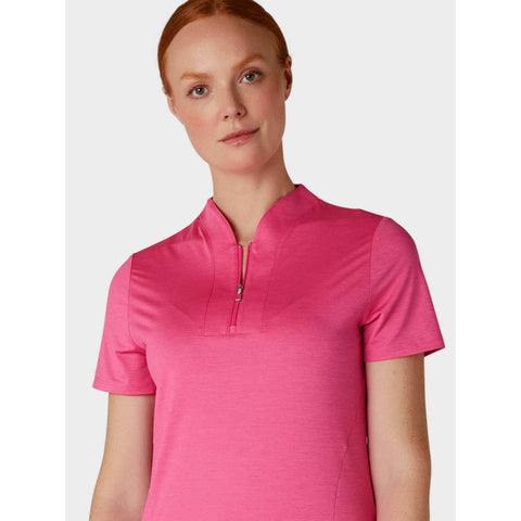 Short Sleeve Tonal Heather Polo Damen