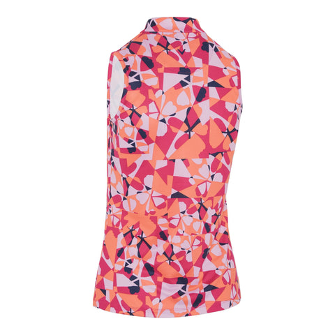 Geometric Floral Sleeveless Shirt Damen