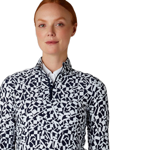 Two Toned Geo Printed Shirt Damen