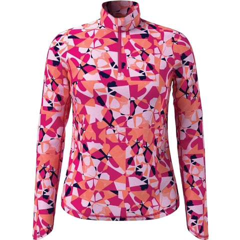 Geometric Floral Print Shirt Damen