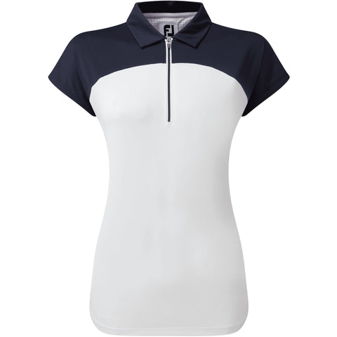Capsleeve Colour Block Poloshirt Damen