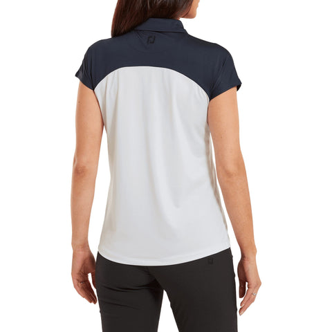 Capsleeve Colour Block Poloshirt Damen