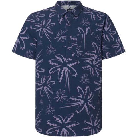 Deco Palms Button Down Poloshirt Herren
