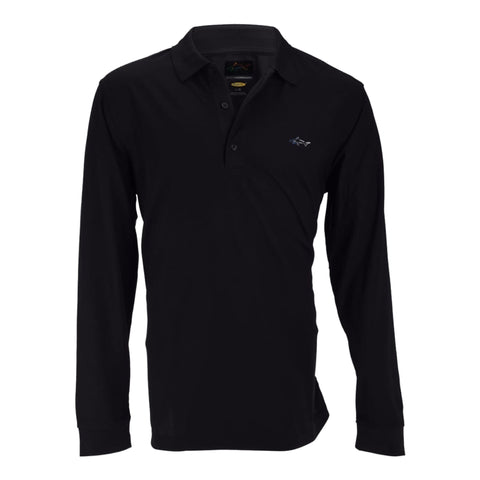 Pique Langarm-Poloshirt Herren