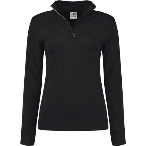 Half Neck Langarm-Poloshirt Damen