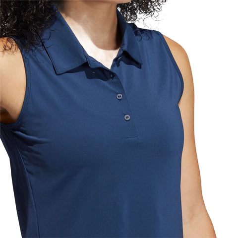Solid Poloshirt ärmellos Damen