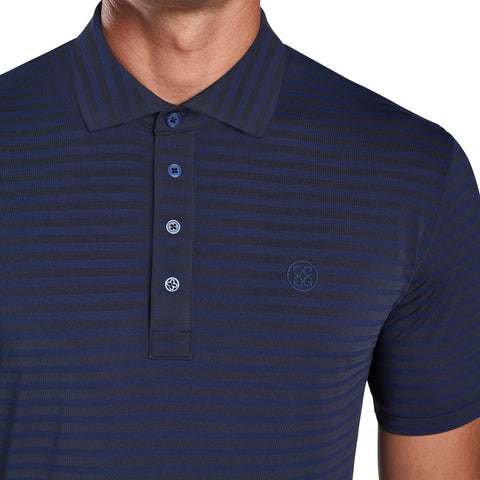 Perforated Stripe Golfpolo Herren