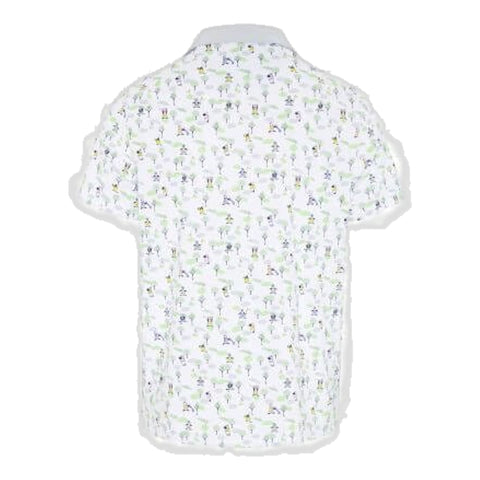 Pete 'N The Course Colour Block Print Polo Herren