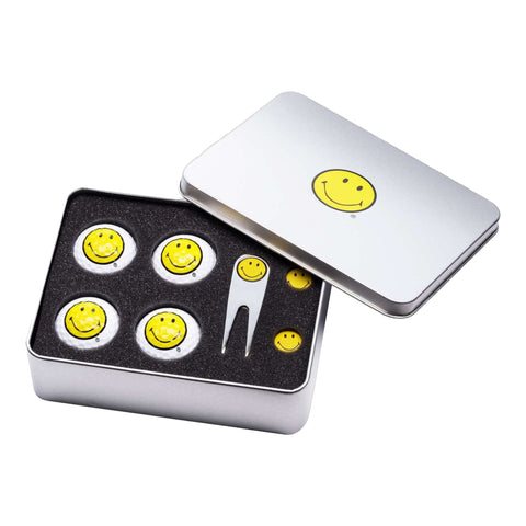Geschenksbox Smiley (Bälle & Pitchgabel & Ballmarker)