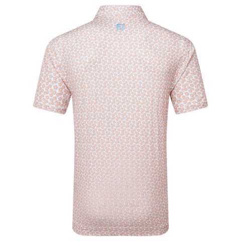 Floral Sketch Print Lisle Polo Herren
