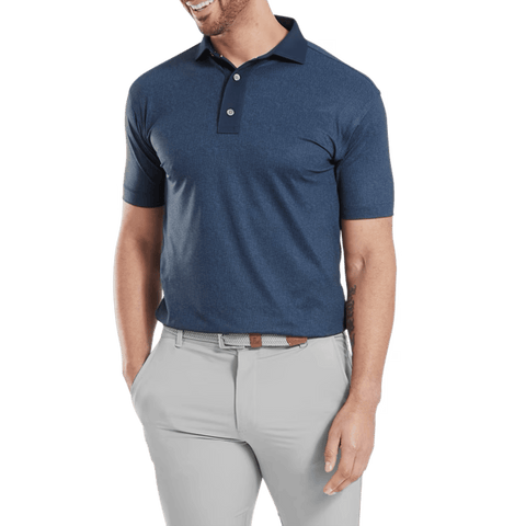 Etched Texture Print Polo Herren