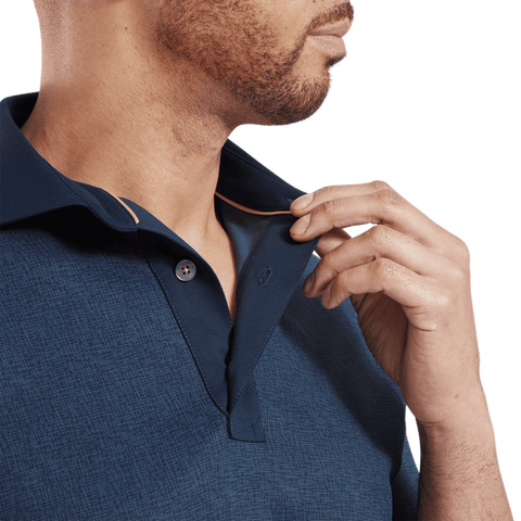 Etched Texture Print Polo Herren