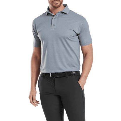 Etched Texture Print Polo Herren