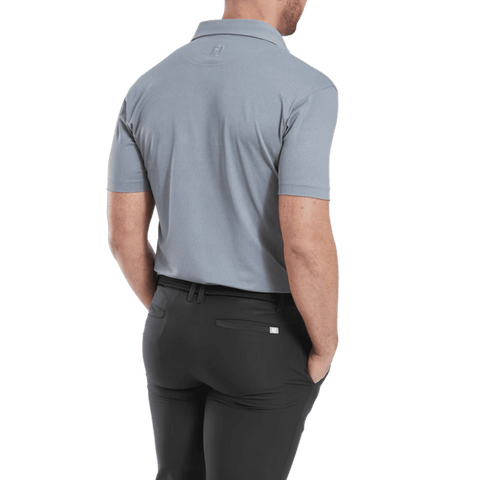 Etched Texture Print Polo Herren