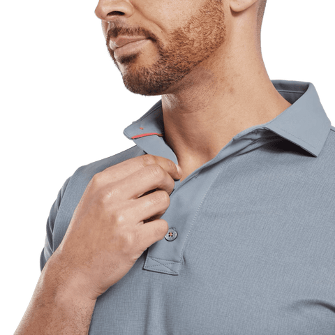 Etched Texture Print Polo Herren