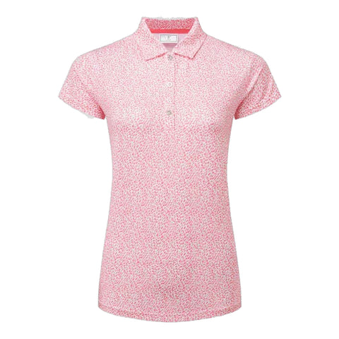 Animal Print Cap Sleeve Lisle Polo