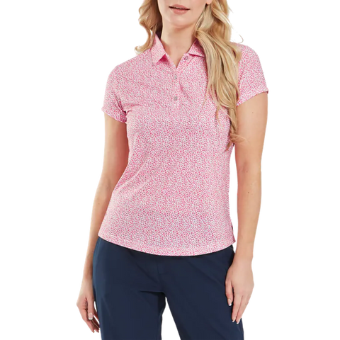 Animal Print Cap Sleeve Lisle Polo