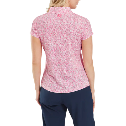 Animal Print Cap Sleeve Lisle Polo