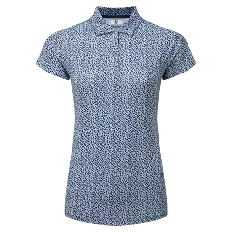 Animal Print Cap Sleeve Lisle Polo