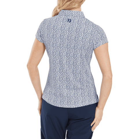 Animal Print Cap Sleeve Lisle Polo