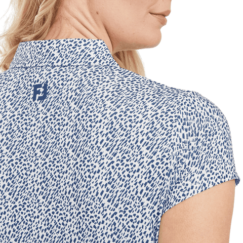 Animal Print Cap Sleeve Lisle Polo