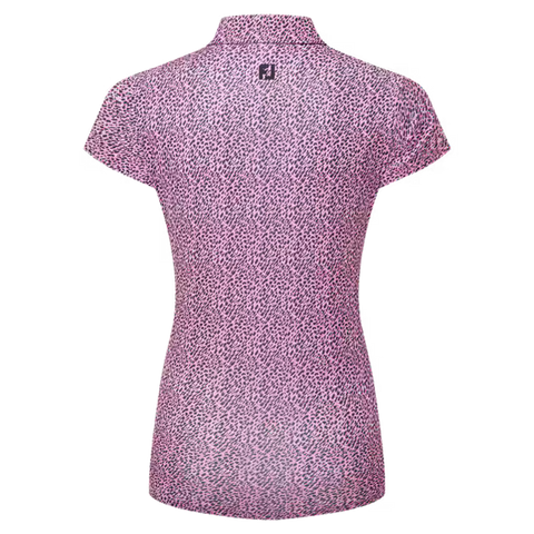 Animal Print Cap Sleeve Lisle Polo
