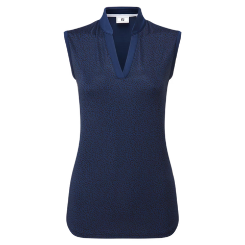 Animal Print Sleeveless Lisle Polo