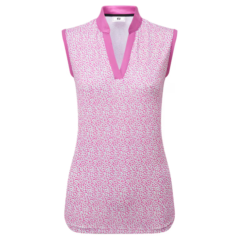 Animal Print Sleeveless Lisle Polo