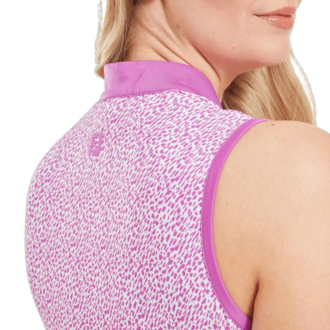 Animal Print Sleeveless Lisle Polo