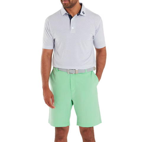 Deco Diamond Print Lisle Polo Herren
