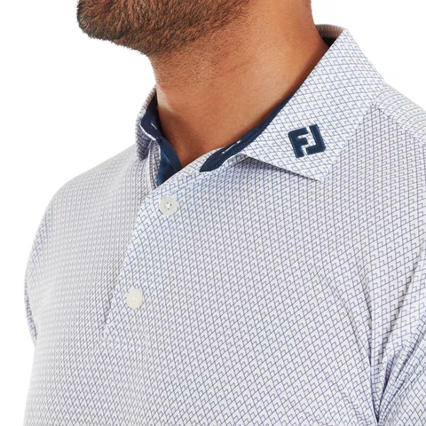 Deco Diamond Print Lisle Polo Herren