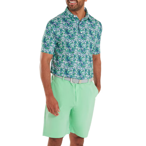 Garden Print Lisle Polo Herren