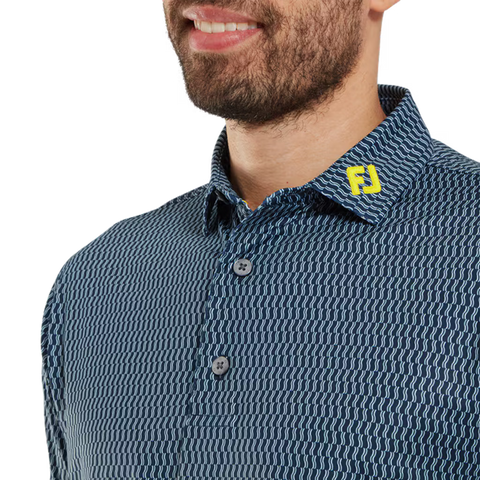 Wiggle Print Lisle Polo Herren