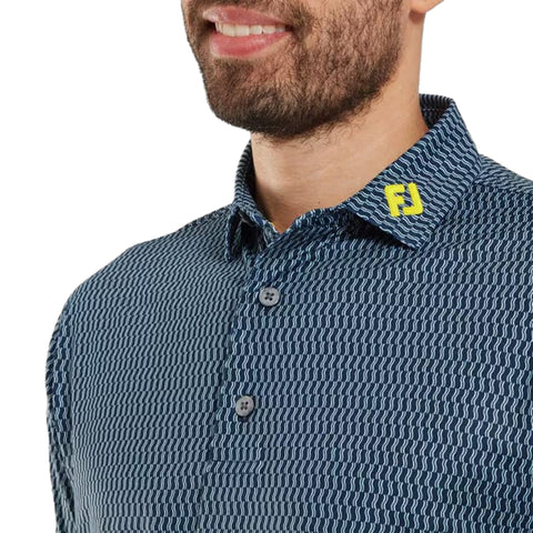 Wiggle Print Lisle Polo Herren