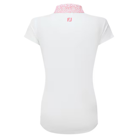 Cap Sleeve Print Trim Lisle Polo Damen