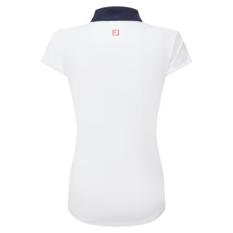 Cap Sleeve Print Trim Lisle Polo Damen
