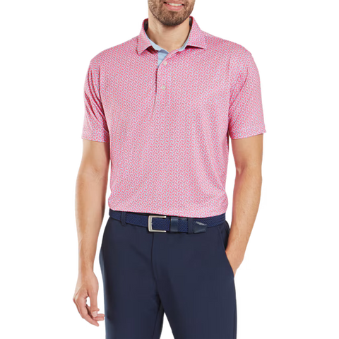 Citrus Print Lisle Polo Herren