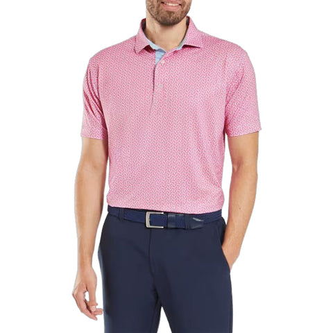 Citrus Print Lisle Polo Herren