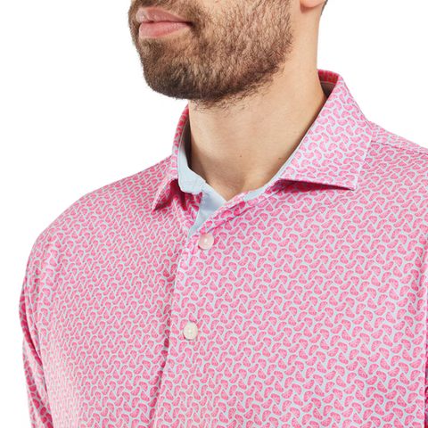 Citrus Print Lisle Polo Herren