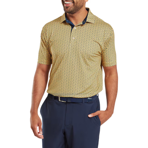 Citrus Print Lisle Polo Herren